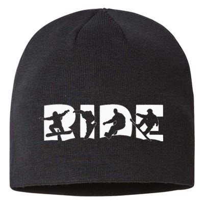 Ride Snowboard Snowboarding Gift Snowboarding Sustainable Beanie