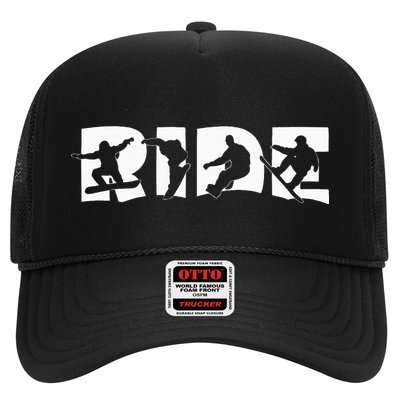 Ride Snowboard Snowboarding Gift Snowboarding Trucker Hat