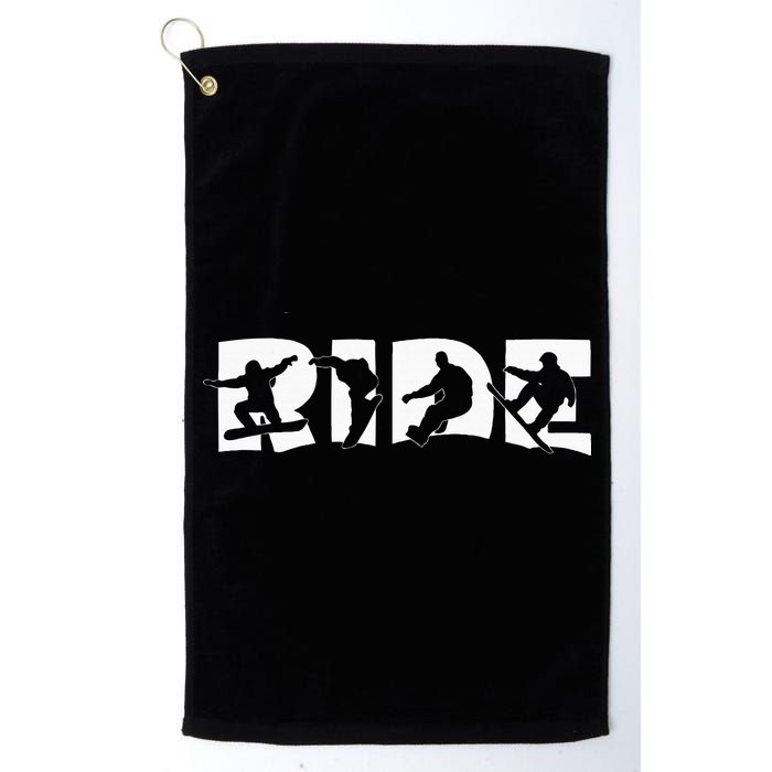 Ride Snowboard Snowboarding Gift Snowboarding Golf Towel