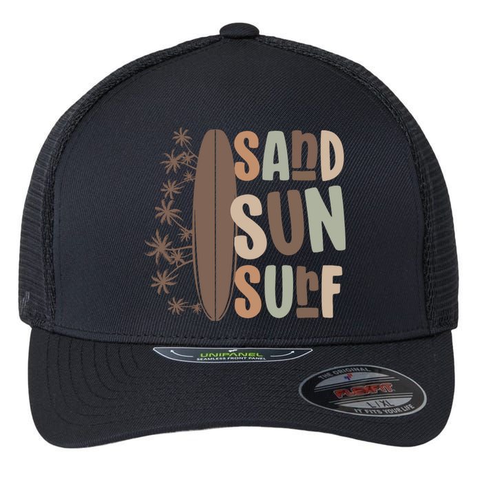 Retro Sand Sun Surf Boho Summer Flexfit Unipanel Trucker Cap