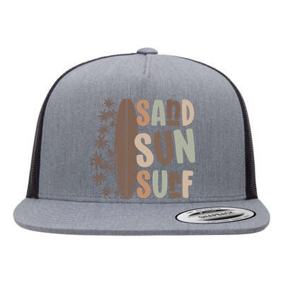 Retro Sand Sun Surf Boho Summer Flat Bill Trucker Hat