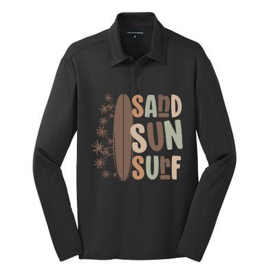 Retro Sand Sun Surf Boho Summer Silk Touch Performance Long Sleeve Polo