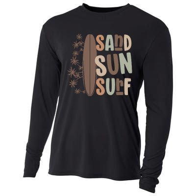 Retro Sand Sun Surf Boho Summer Cooling Performance Long Sleeve Crew