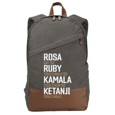 Rosa Sat So Ruby Walk So Kamala Run So Ketanji Rule Kbj Cotton Canvas Backpack