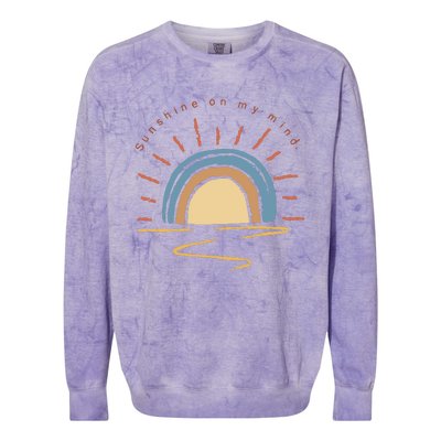 Retro Sun Shine On My Mind Beach Colorblast Crewneck Sweatshirt