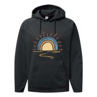 Retro Sun Shine On My Mind Beach Performance Fleece Hoodie