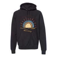 Retro Sun Shine On My Mind Beach Premium Hoodie