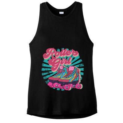 Roller Skate Skating 70s Retro Gift Ladies PosiCharge Tri-Blend Wicking Tank