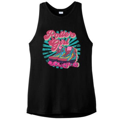 Roller Skate Skating 70s Retro Gift Ladies PosiCharge Tri-Blend Wicking Tank