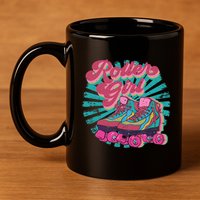 Roller Skate Skating 70s Retro Gift 11oz C Handle Ceramic Mug