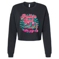 Roller Skate Skating 70s Retro Gift Cropped Pullover Crew