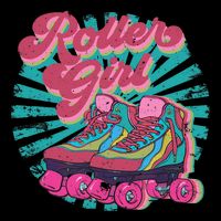 Roller Skate Skating 70s Retro Gift Cropped Pullover Crew