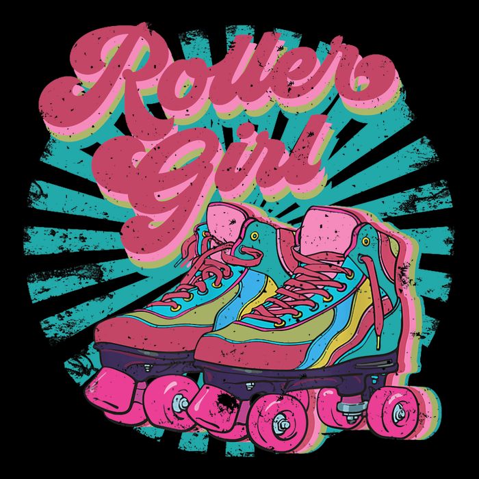 Roller Skate Skating 70s Retro Gift Cropped Pullover Crew