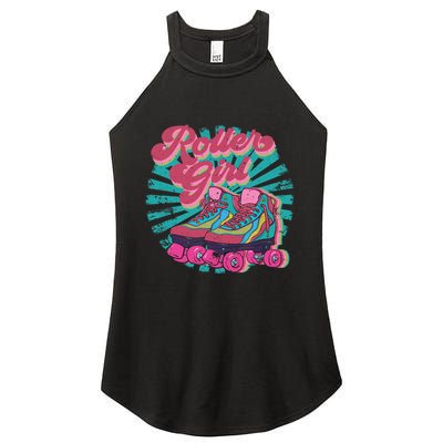 Roller Skate Skating 70s Retro Gift Women's Perfect Tri Rocker Tank