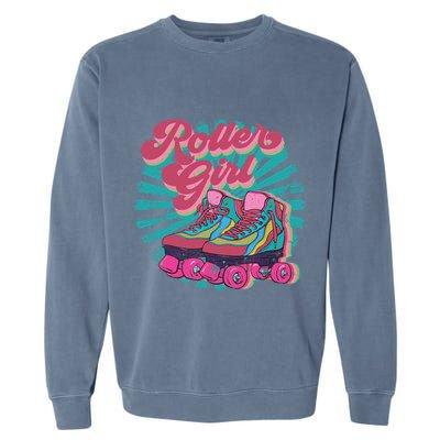 Roller Skate Skating 70s Retro Gift Garment-Dyed Sweatshirt