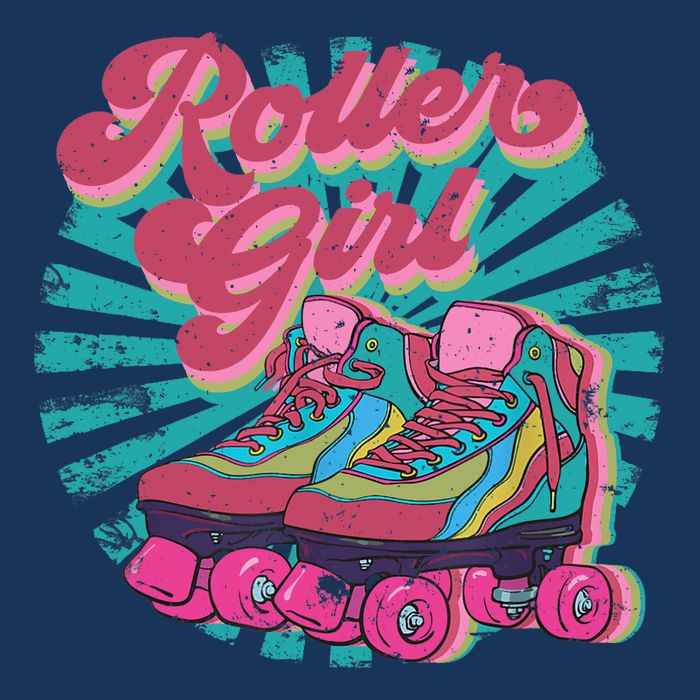 Roller Skate Skating 70s Retro Gift V-Neck T-Shirt