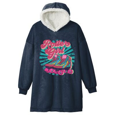 Roller Skate Skating 70s Retro Gift Hooded Wearable Blanket