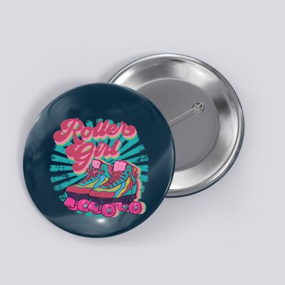 Roller Skate Skating 70s Retro Gift Button