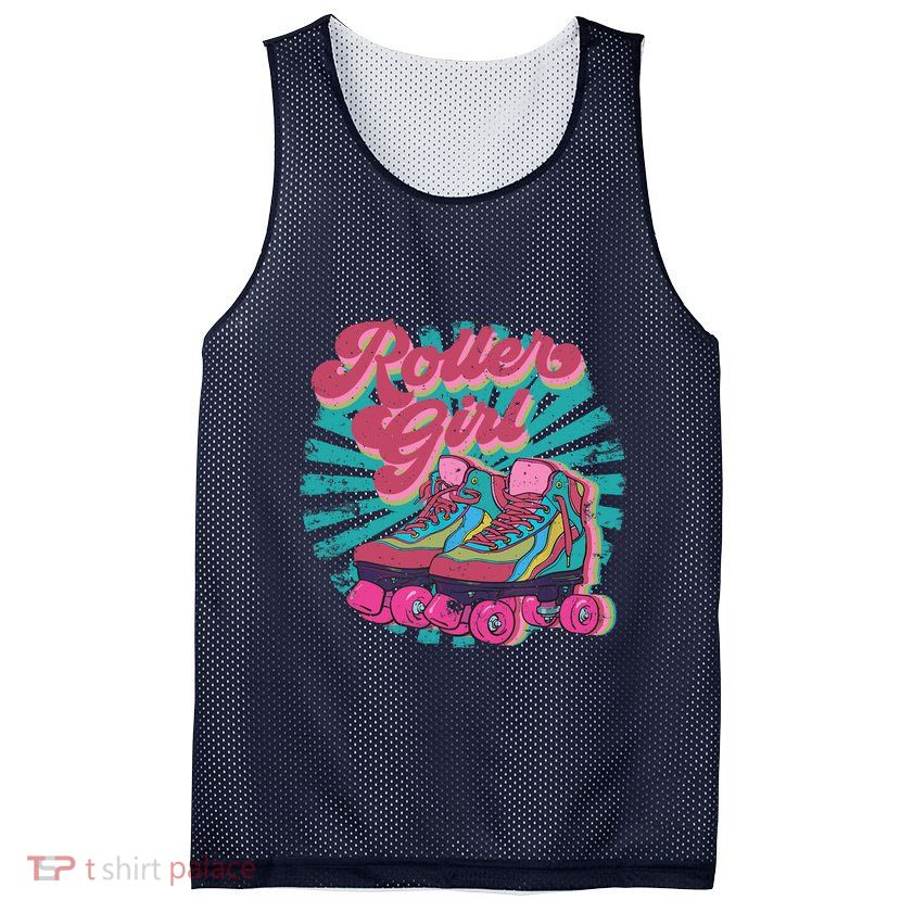 Roller Skate Skating 70s Retro Gift Mesh Reversible Basketball Jersey Tank