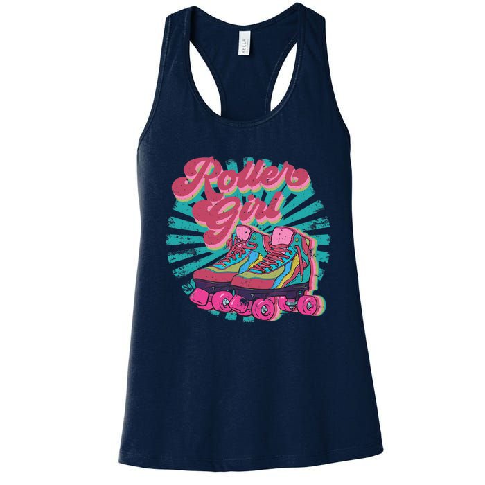 Roller Skate Skating 70s Retro Gift Women's Racerback Tank