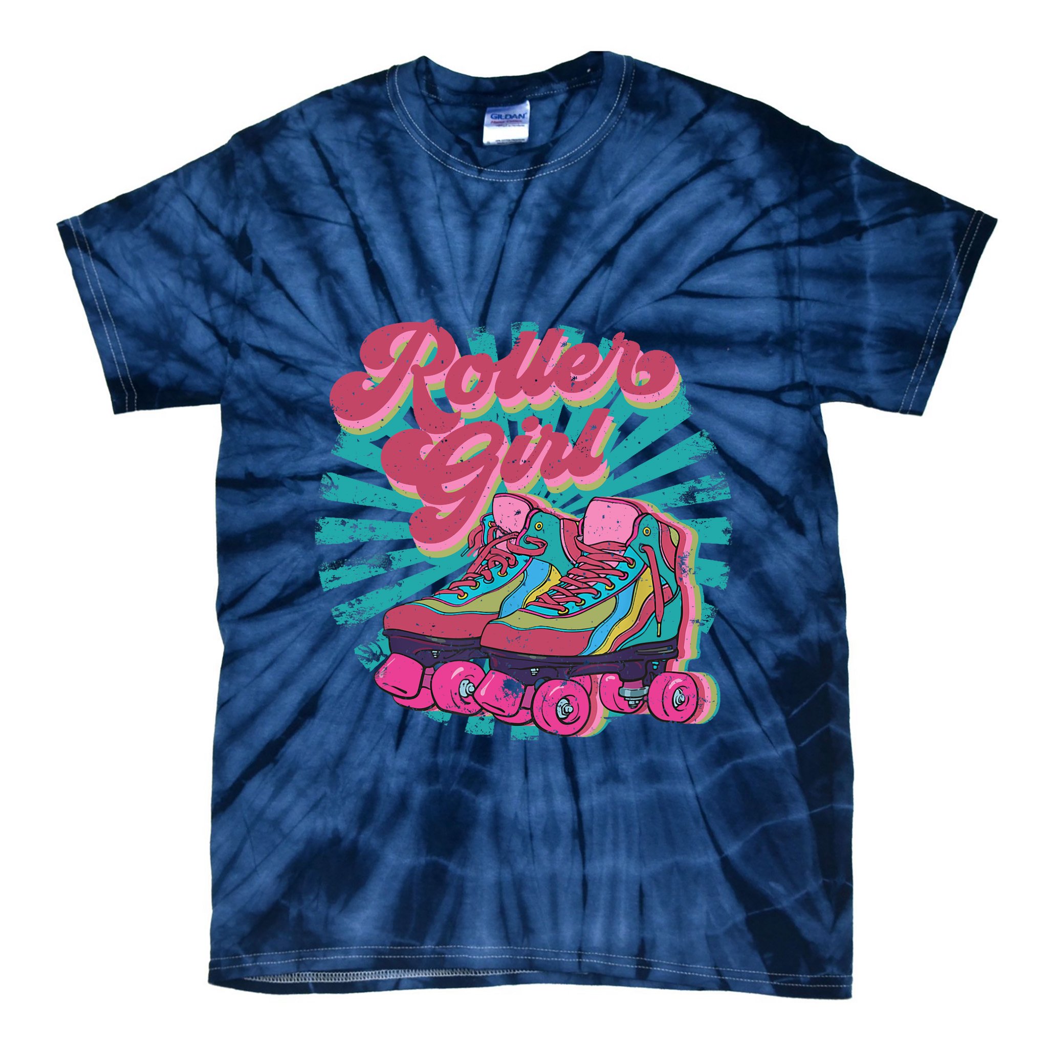 Roller Skate Skating 70s Retro Gift Tie-Dye T-Shirt