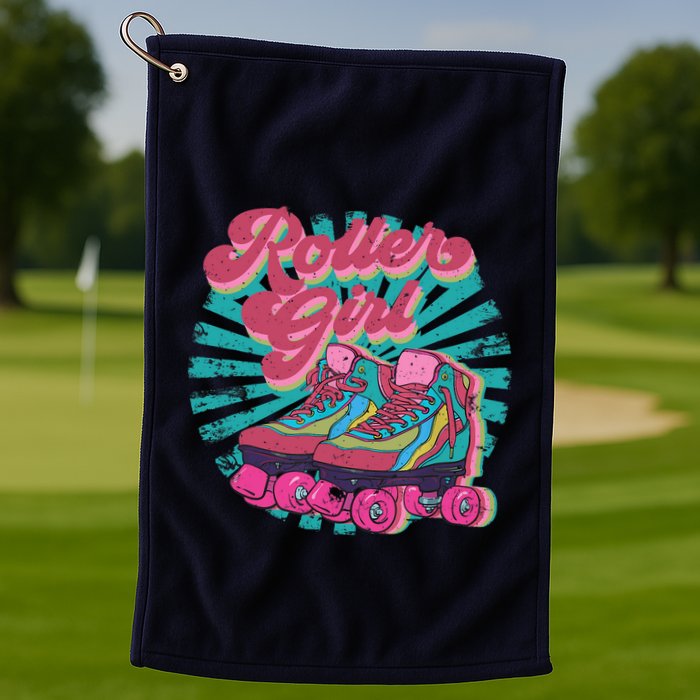 Roller Skate Skating 70s Retro Gift Golf Towel