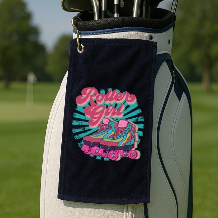 Roller Skate Skating 70s Retro Gift Golf Towel