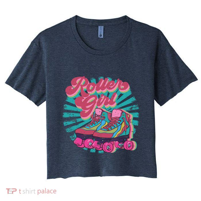 Roller Skate Skating 70s Retro Gift Crop Top