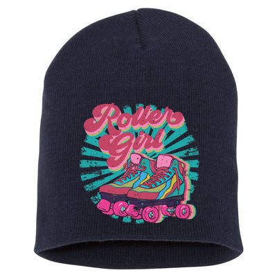 Roller Skate Skating 70s Retro Gift Short Acrylic Beanie