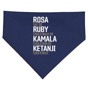 Rosa Sat So Ruby Walk So Kamala Run So Ketanji Rule Kbj USA-Made Doggie Bandana