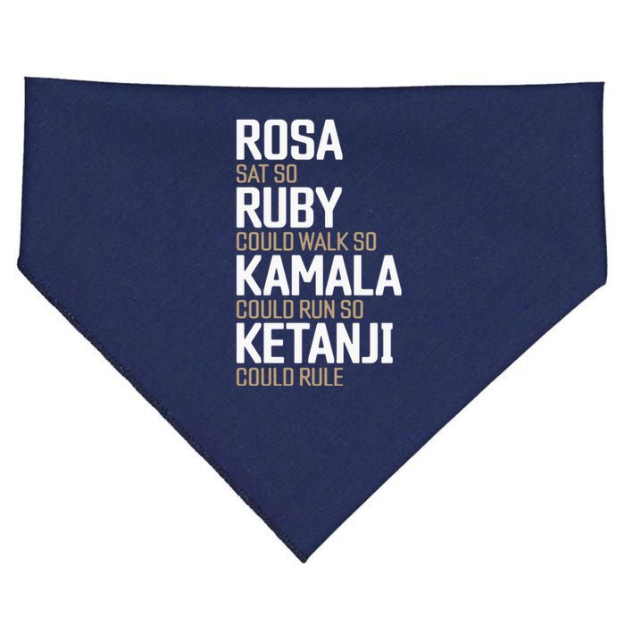 Rosa Sat So Ruby Walk So Kamala Run So Ketanji Rule Kbj USA-Made Doggie Bandana