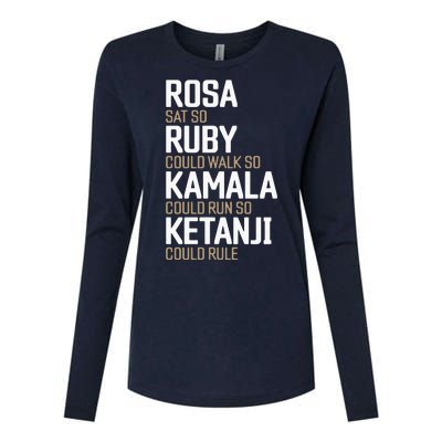 Rosa Sat So Ruby Walk So Kamala Run So Ketanji Rule Kbj Womens Cotton Relaxed Long Sleeve T-Shirt