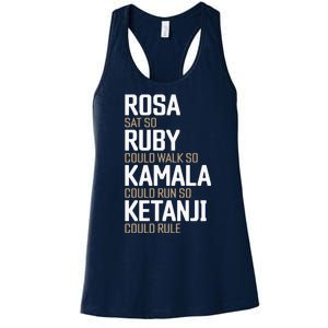 Rosa Sat So Ruby Walk So Kamala Run So Ketanji Rule Kbj Women's Racerback Tank