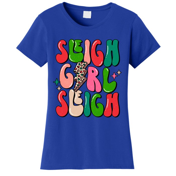 Retro Sleigh Sleigh Merry Christmas Boho Xmas Gift Women's T-Shirt