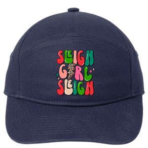 Retro Sleigh Sleigh Merry Christmas Boho Xmas Gift 7-Panel Snapback Hat