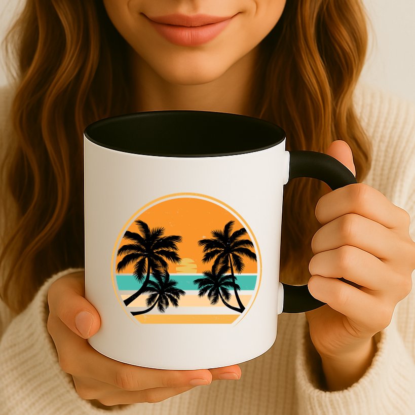 Retro Summer Sunset Vibe Vacation Beach Life Mug