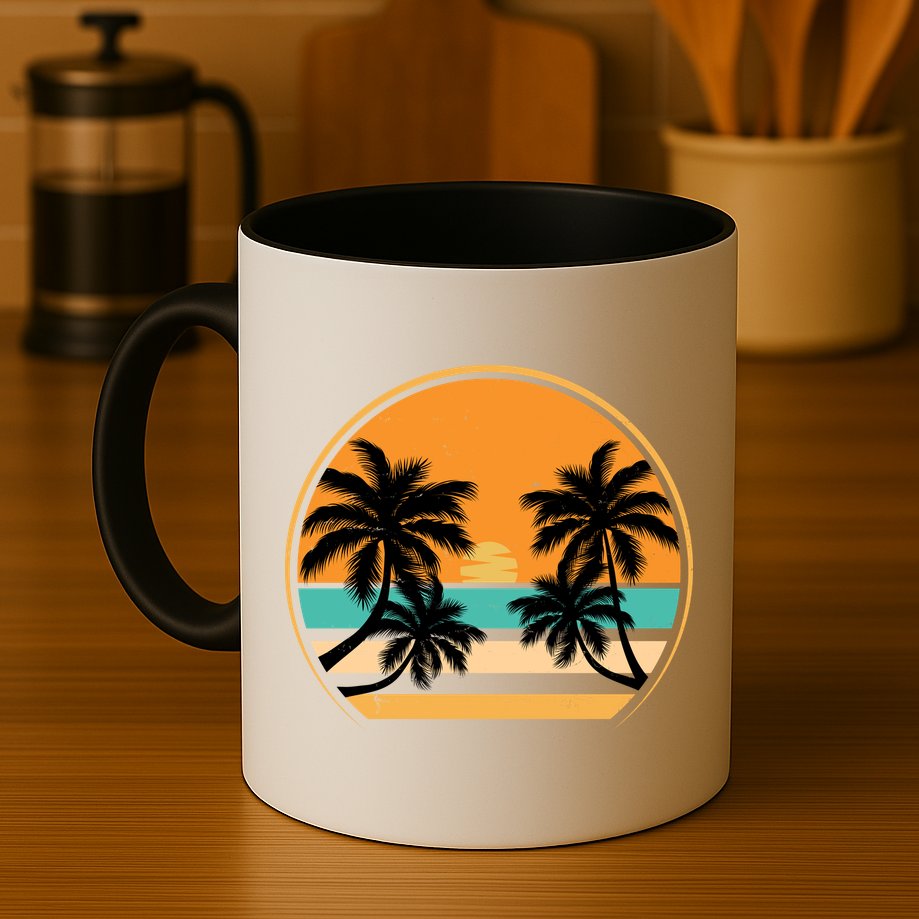 Retro Summer Sunset Vibe Vacation Beach Life Mug