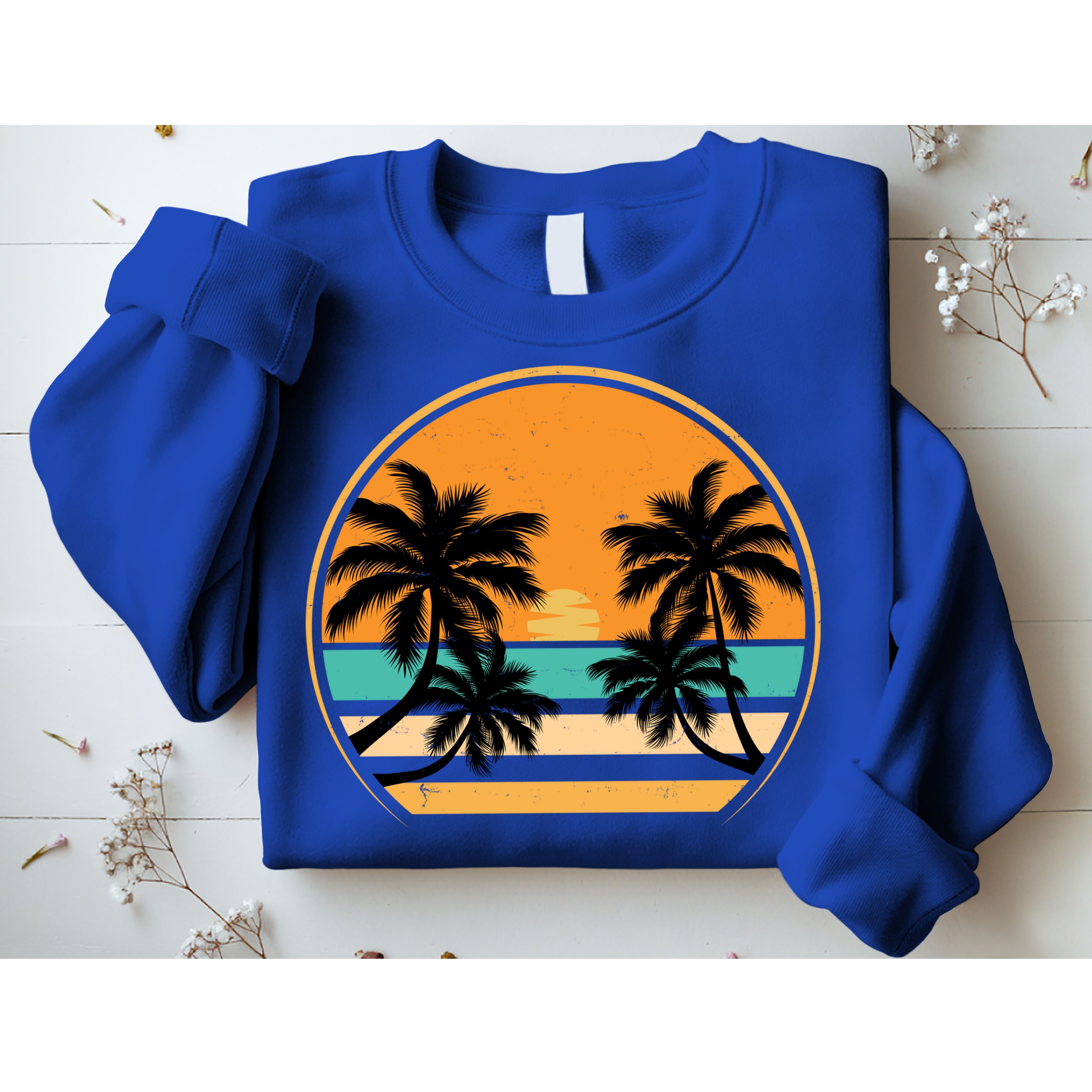 Retro Summer Sunset Vibe Vacation Beach Life Sweatshirt