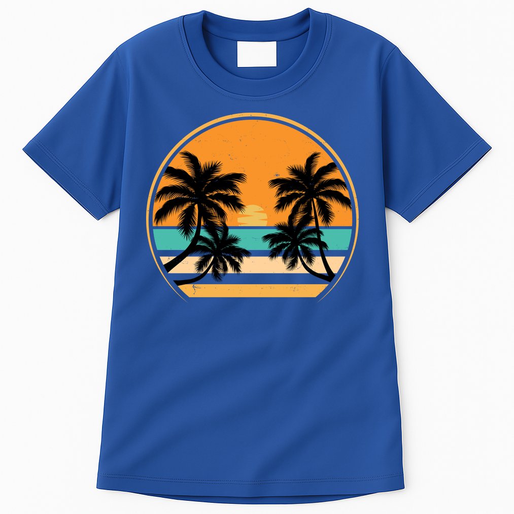 Retro Summer Sunset Vibe Vacation Beach Life Tall T-Shirt