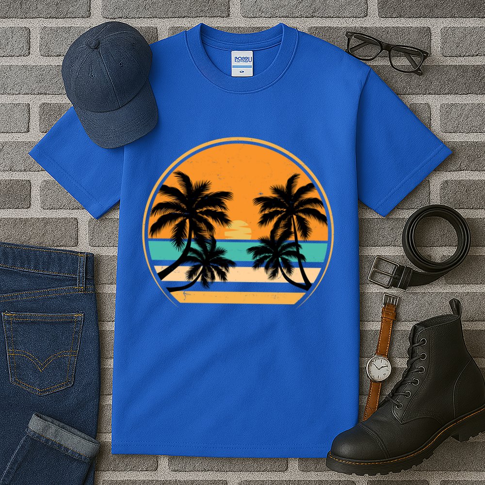 Retro Summer Sunset Vibe Vacation Beach Life Tall T-Shirt