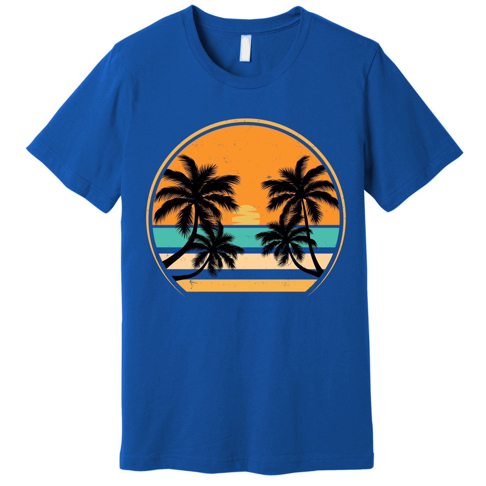 Retro Summer Sunset Vibe Vacation Beach Life Premium T-Shirt