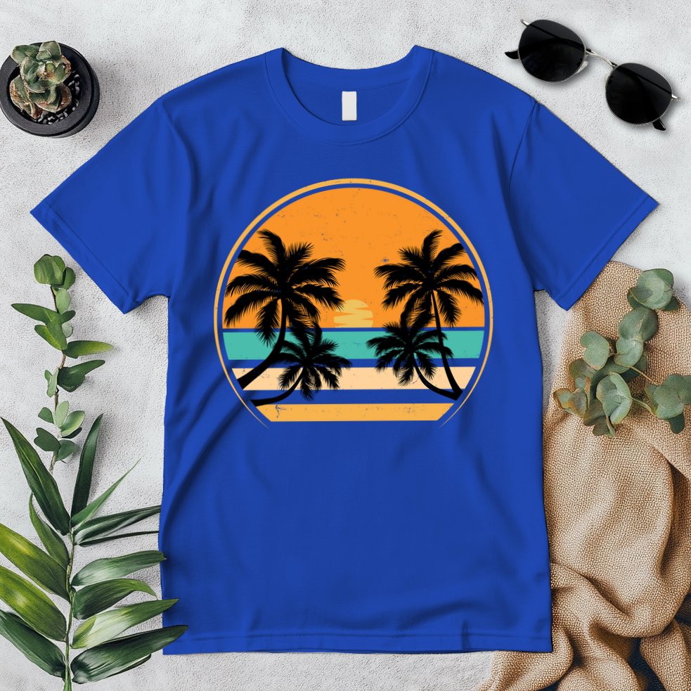 Retro Summer Sunset Vibe Vacation Beach Life Premium T-Shirt