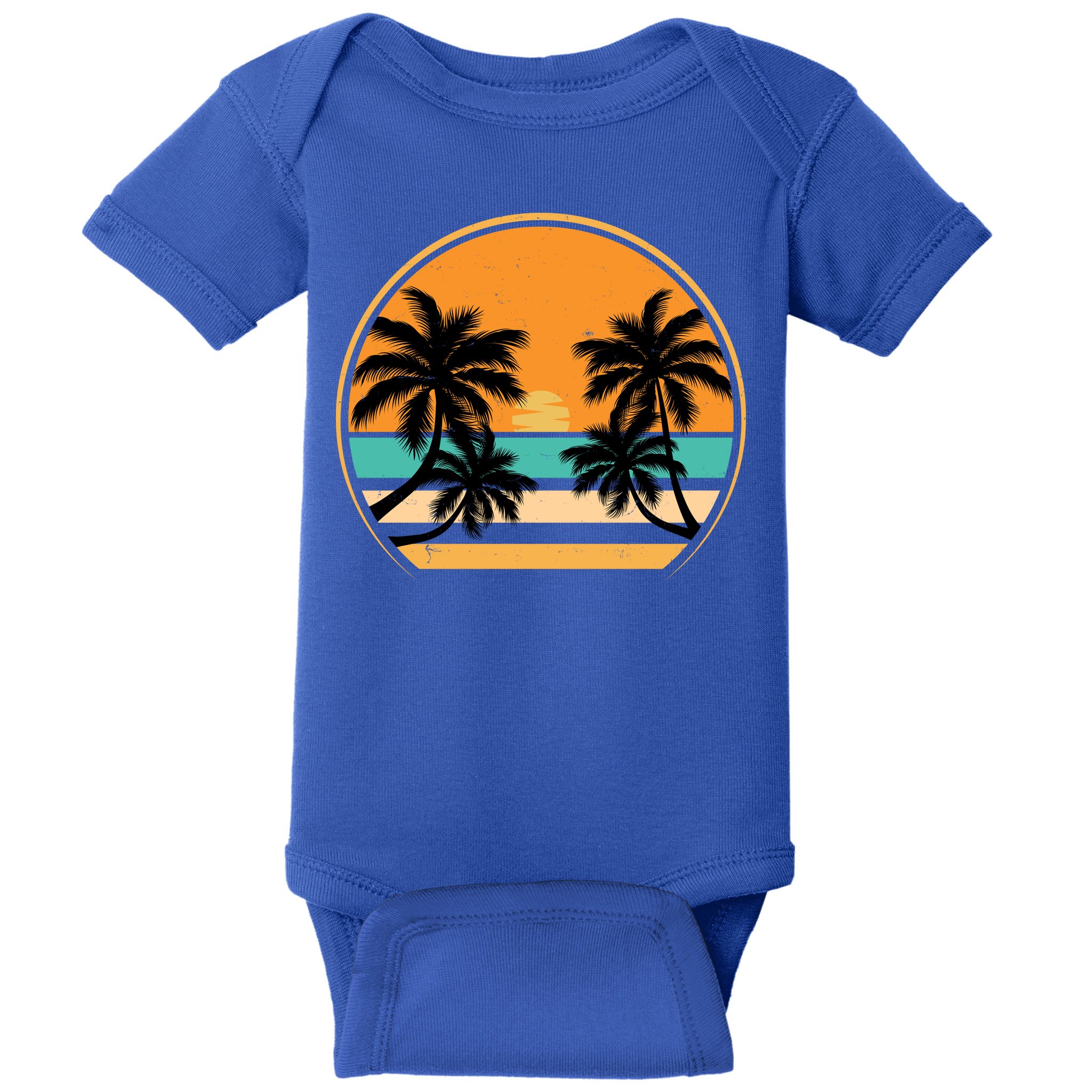 Retro Summer Sunset Vibe Vacation Beach Life Baby Bodysuit
