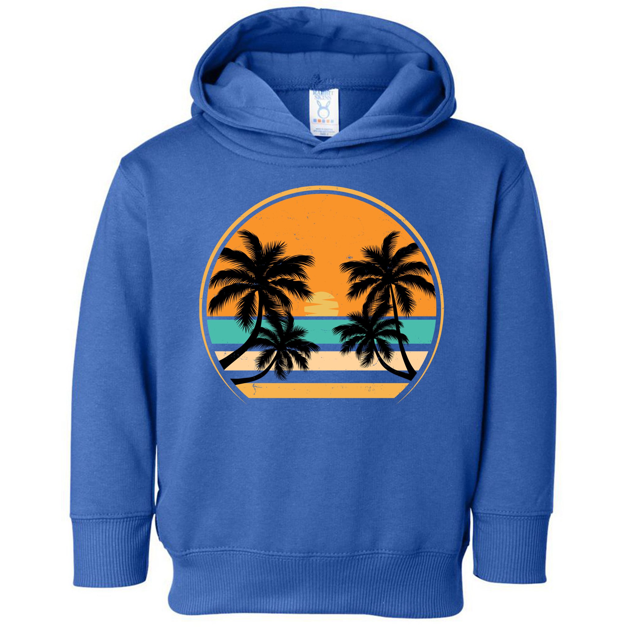 Retro Summer Sunset Vibe Vacation Beach Life Toddler Hoodie