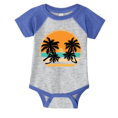 Retro Summer Sunset Vibe Vacation Beach Life Infant Baby Jersey Bodysuit