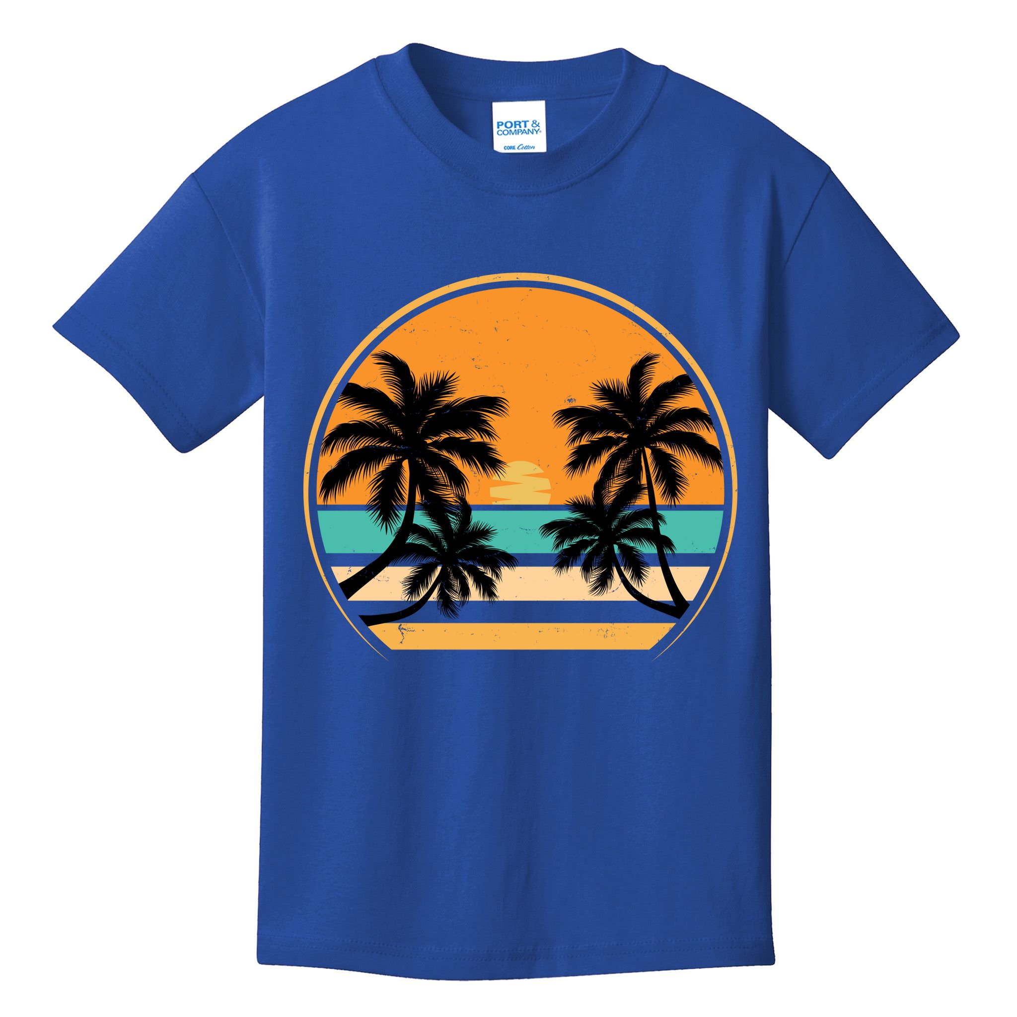 Retro Summer Sunset Vibe Vacation Beach Life Kids T-Shirt