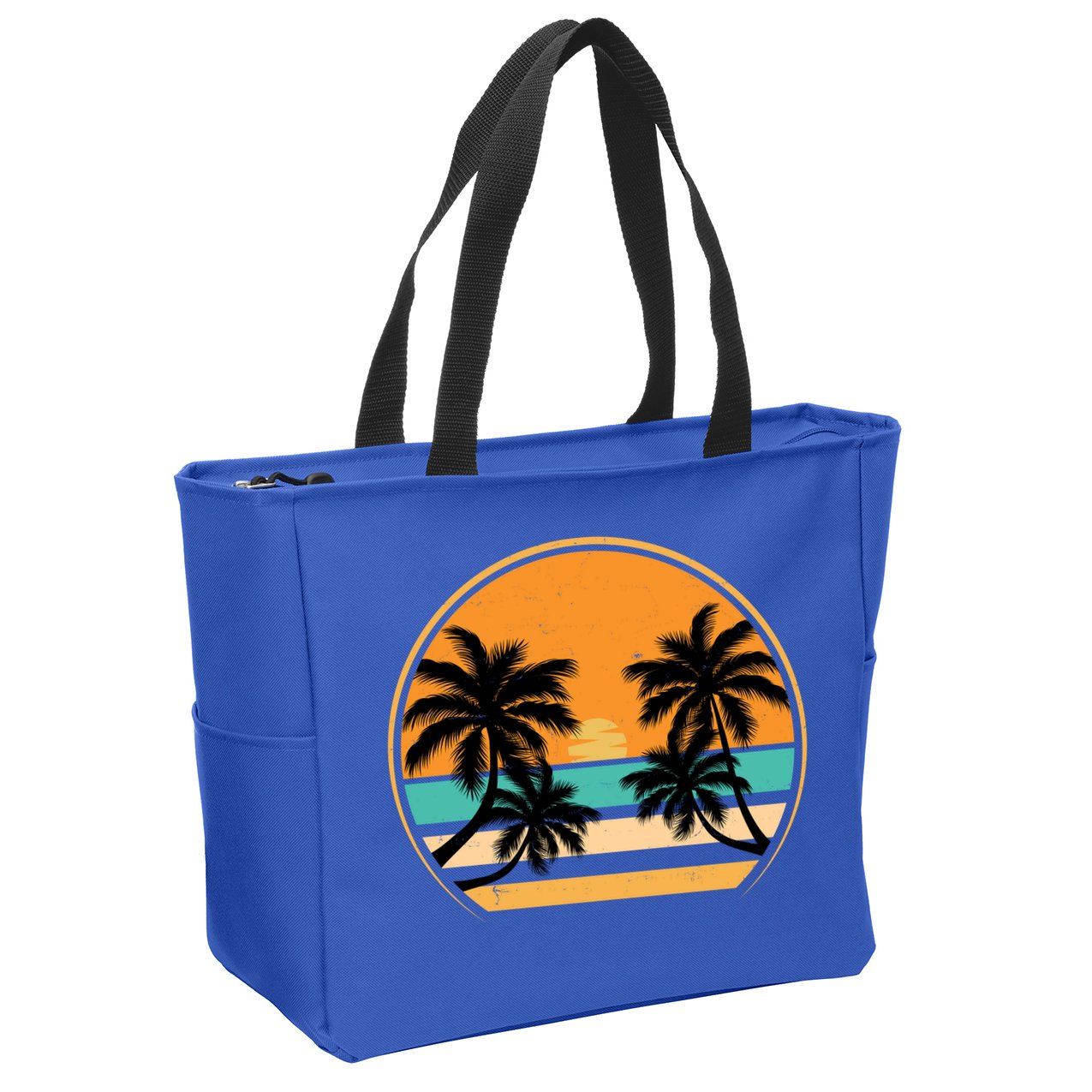 Retro Summer Sunset Vibe Vacation Beach Life Zip Tote Bag