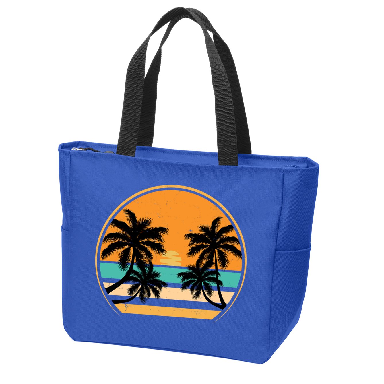 Retro Summer Sunset Vibe Vacation Beach Life Zip Tote Bag