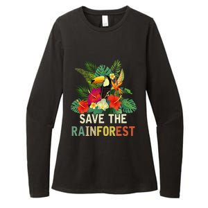 Retro Style Save The Rainforest Earth Day Womens CVC Long Sleeve Shirt