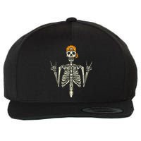 Rocker Skater Skeleton Cap Cool Halloween Punk Wool Snapback Cap